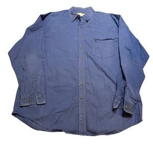 ✨🌀 Eddie Bauer Y2K‎ Era Blue Cotton Button-Up Shirt XL Tall 🌀✨